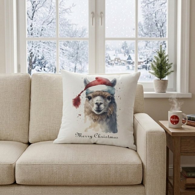 Cute Christmas Alpaca, custom Cushion (Creator Uploaded)