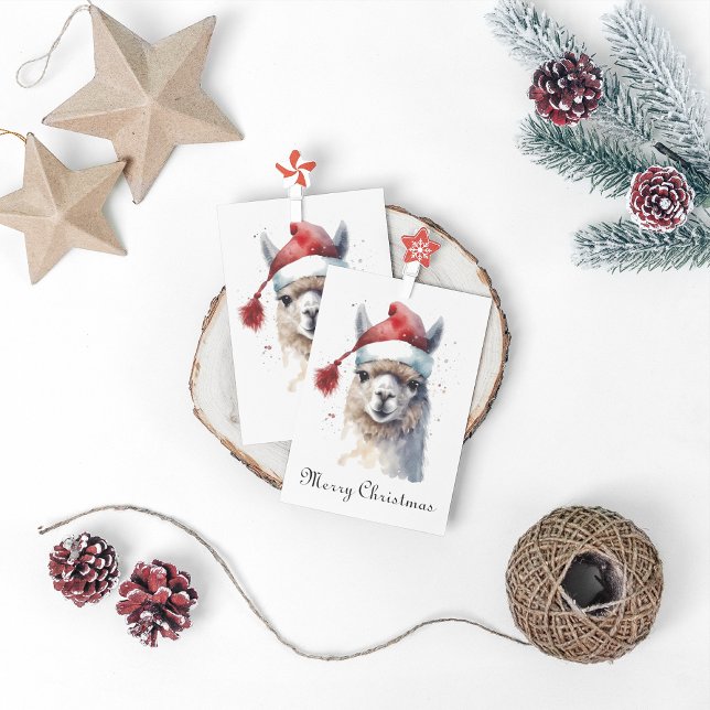 Cute Christmas Alpaca, custom Foil Holiday Card (Creator Uploaded)