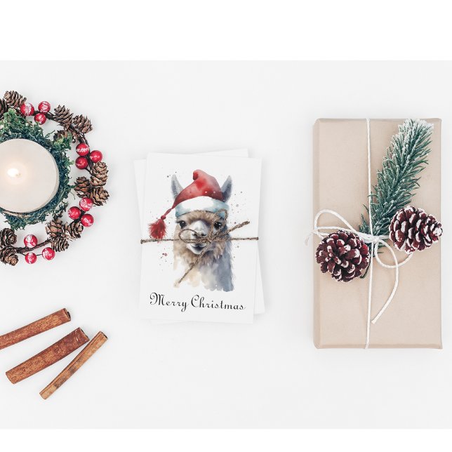 Cute Christmas Alpaca, custom Holiday Card (Creator Uploaded)