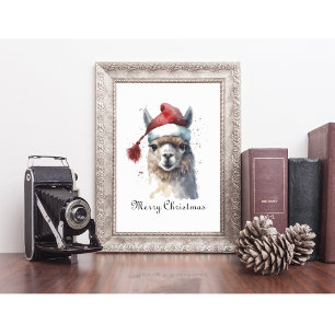 Cute Christmas Alpaca, custom Poster