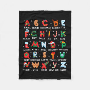 Cute Christmas Alphabet Kindergarten Preschool Tea Fleece Blanket