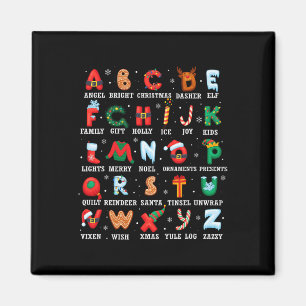 Cute Christmas Alphabet Kindergarten Preschool Tea Magnet