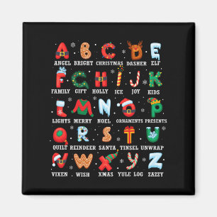 Cute Christmas Alphabet Kindergarten Preschool Tea Magnet