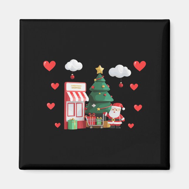Cute Christmas And Shopng Valentines Day Xmas Hear Magnet (Front)