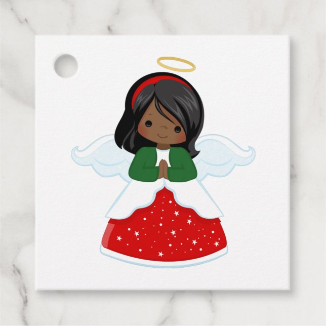 Cute Christmas Angel Favour Tags (Front)