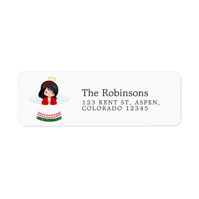 Cute Christmas Angel Return Address Label (Front)