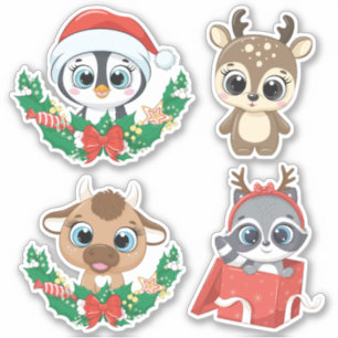 Cute Christmas Animal stickers