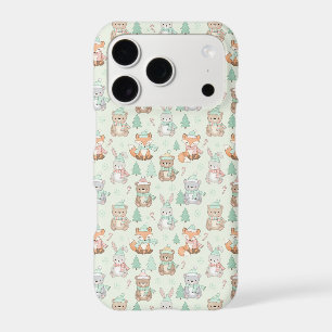 Cute Christmas Animals Seamless Pattern