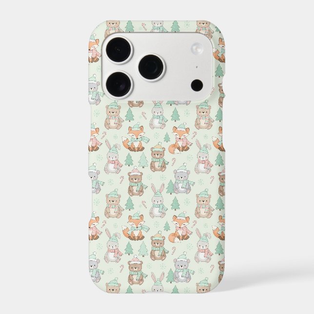 Cute Christmas Animals Seamless Pattern (Back)
