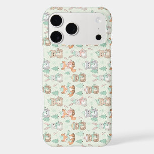 Cute Christmas Animals Seamless Pattern