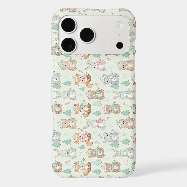 Cute Christmas Animals Seamless Pattern (Back)