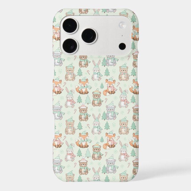 Cute Christmas Animals Seamless Pattern (Back)