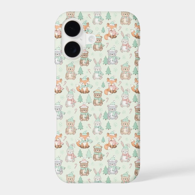 Cute Christmas Animals Seamless Pattern (Back)