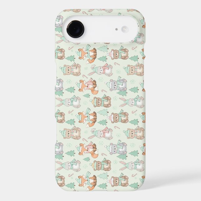 Cute Christmas Animals Seamless Pattern (Back)