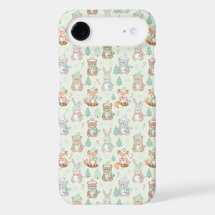 Cute Christmas Animals Seamless Pattern