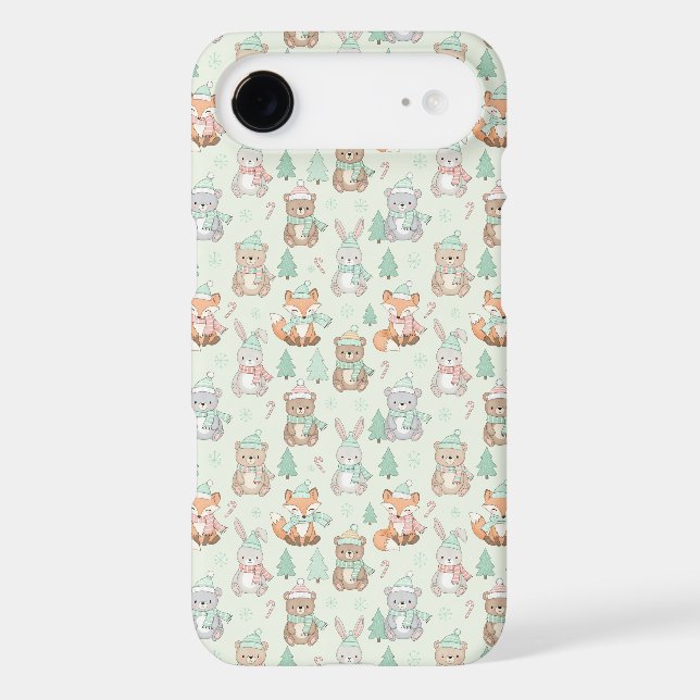 Cute Christmas Animals Seamless Pattern (Back)