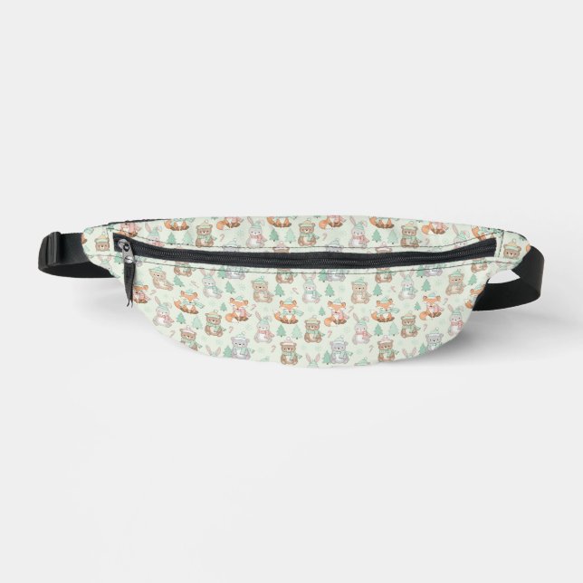 Cute Christmas Animals Seamless Pattern Bum Bags (Front)
