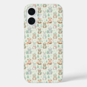 Cute Christmas Animals Seamless Pattern iPhone 16 Case