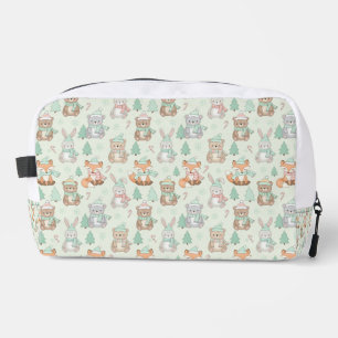 Cute Christmas Animals Seamless Pattern Dopp Kit