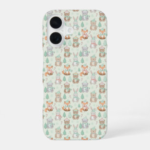 Cute Christmas Animals Seamless Pattern iPhone 16 Case