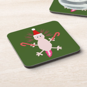 Cute Christmas Axolotl Coaster