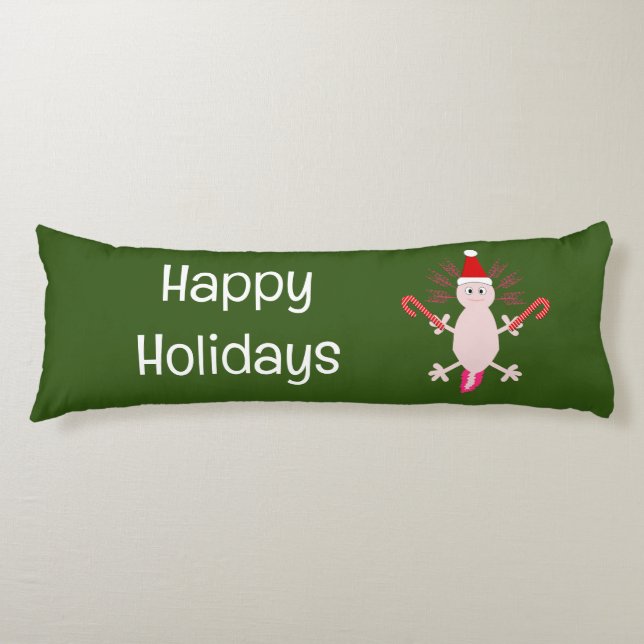 Cute Christmas Axolotl Custom Body Cushion (Front)