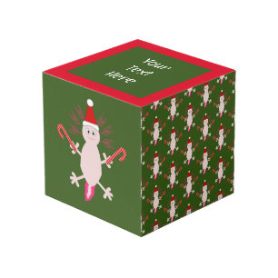Cute Christmas Axolotl Custom Photo Upload Cube