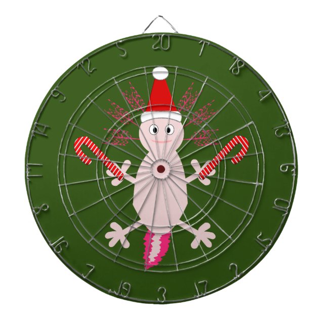 Cute Christmas Axolotl Dartboard (Front)