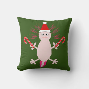 Cute Christmas Axolotl Double Sided Cushion