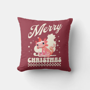 Cute Christmas Axolotl Merry Christmas Cushion