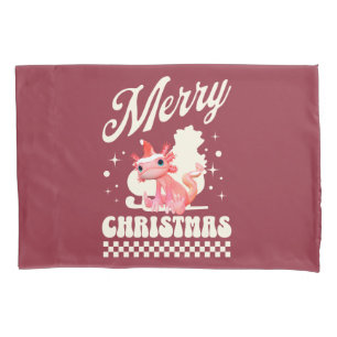 Cute Christmas Axolotl Merry Christmas Pillowcase