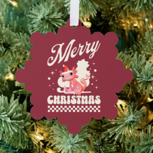 Cute Christmas Axolotl Merry Christmas Tree Decoration Card