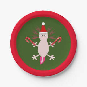 Cute Christmas Axolotl Paper Plate