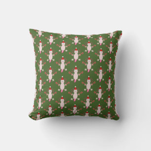 Cute Christmas Axolotl Patterned Cushion