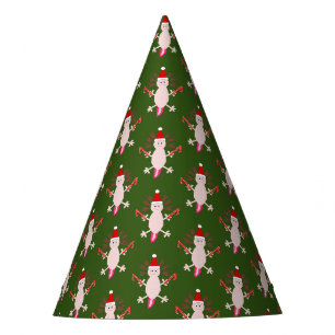 Cute Christmas Axolotl Patterned Party Hat