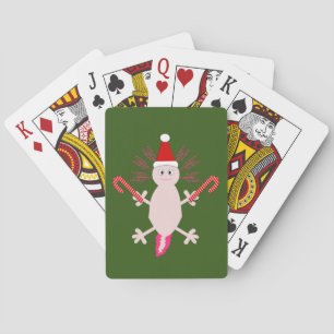 Cute Christmas Axolotl Playing Cards