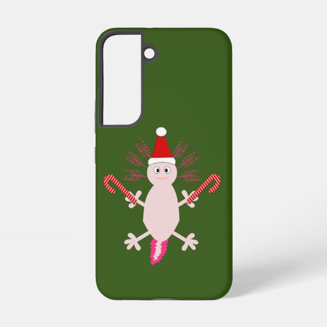 Cute Christmas Axolotl Samsung Galaxy S22 Case (Back)
