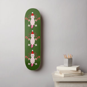 Cute Christmas Axolotl Skateboard