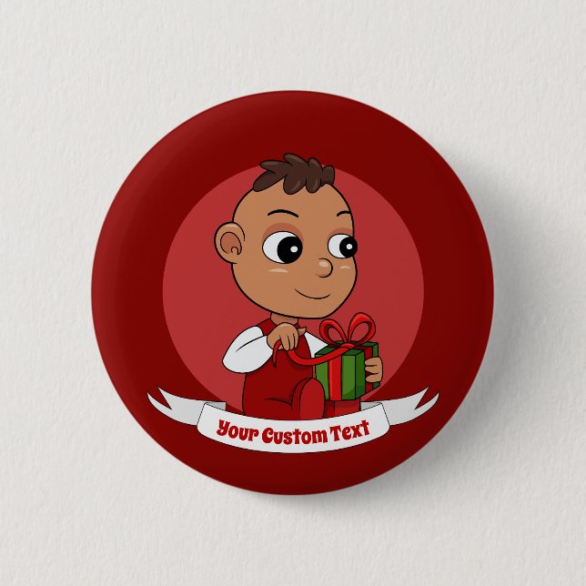 Cute Christmas baby cartoon Button (Front)