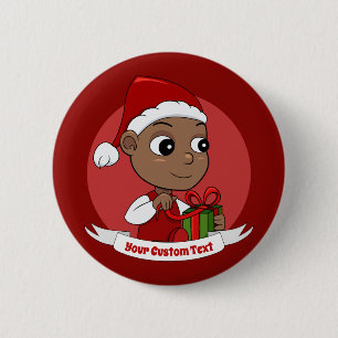 Cute Christmas baby cartoon Button