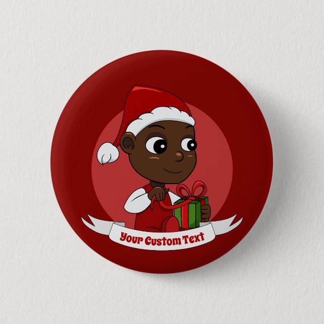Cute Christmas baby cartoon Button (Front)