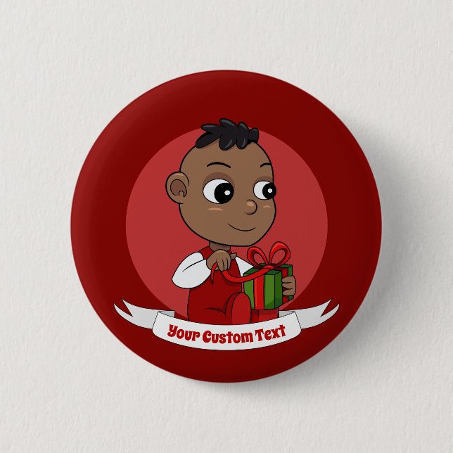 Cute Christmas baby cartoon Button (Front)