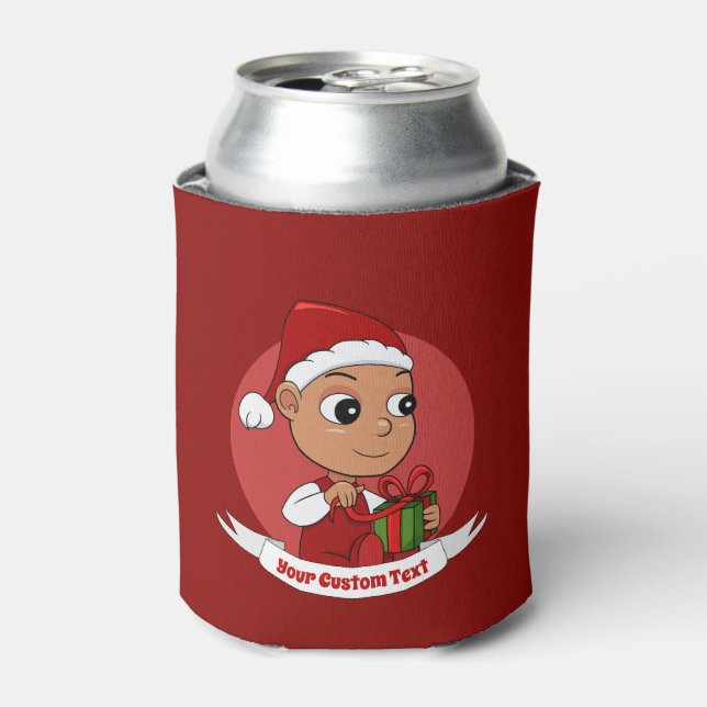 Cute Christmas baby cartoon Can Cooler (Can Front)
