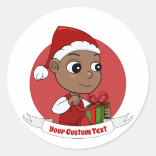 Cute Christmas baby cartoon Classic Round Sticker