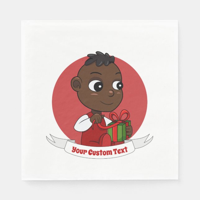 Cute Christmas baby cartoon Napkins (Front)