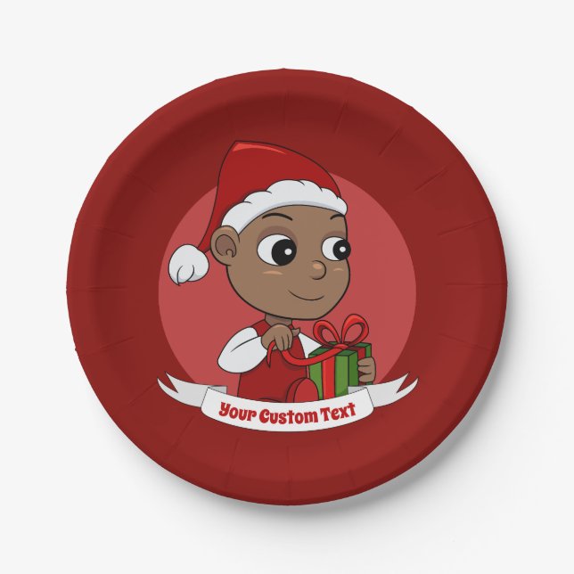 Cute Christmas baby cartoon Paper Plates (Front)