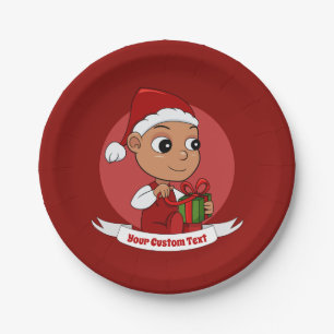 Cute Christmas baby cartoon Paper Plates