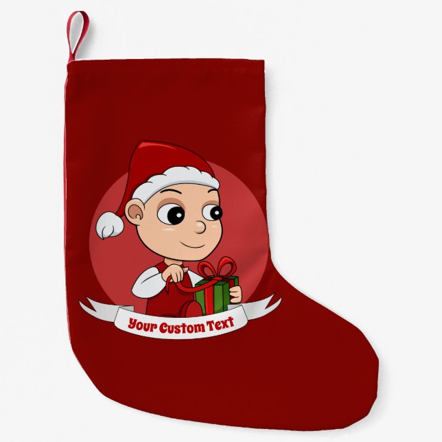Cute Christmas baby cartoon Small Christmas Stocki Small Christmas Stocking (Front)