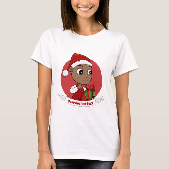 Cute Christmas baby cartoon T-Shirt (Front)
