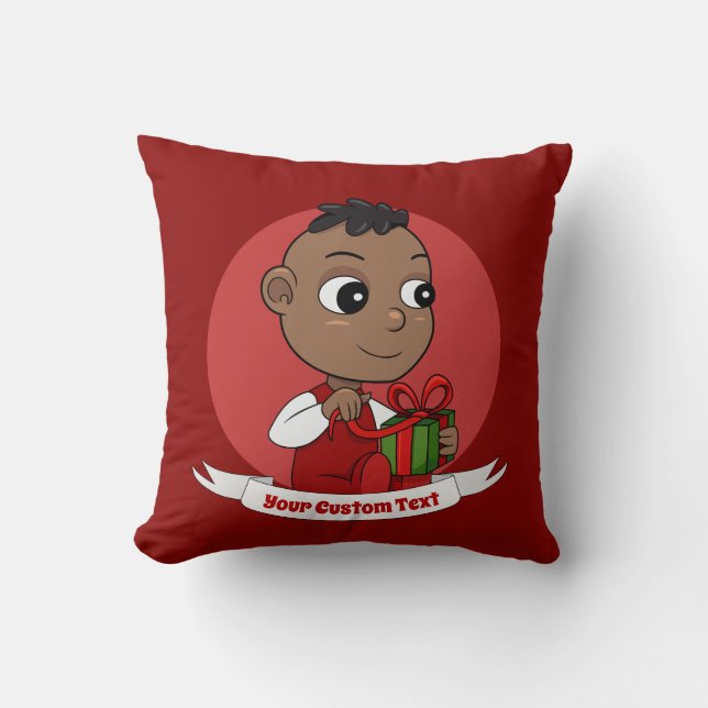 Cute Christmas baby cartoon Throw Pillow (Front)
